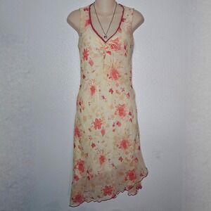 I.N. San Francisco Vintage Floral Handkerchief Hem Midi Dress